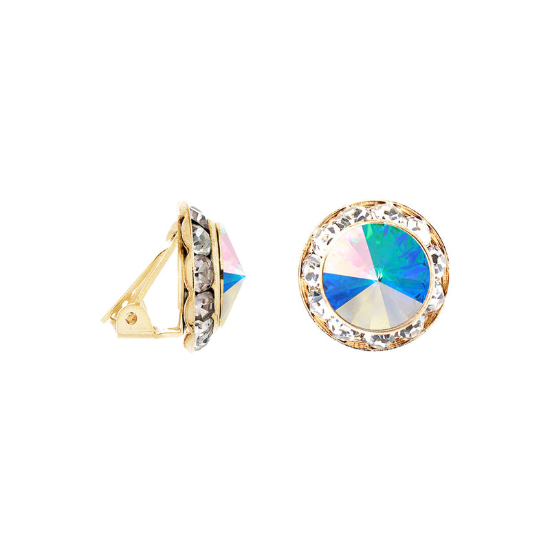 Timeless Classic Statement Clip On Earrings Made With Swarovski Crystals, 15mm