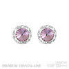 Timeless Classic Hypoallergenic Post Back Halo Earrings Made With Swarovski Crystals, 15mm-20mm (15mm, Light Amethyst Purple Silver Tone)