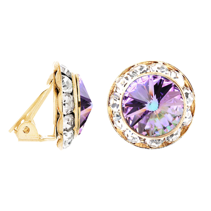 Timeless Classic Statement Clip On Earrings Made With Swarovski Crystals, 20mm