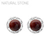 Timeless Classic Hypoallergenic Post Back Halo Earrings Made With Swarovski Crystals (20mm, Burnt Orange Howlite Stone)
