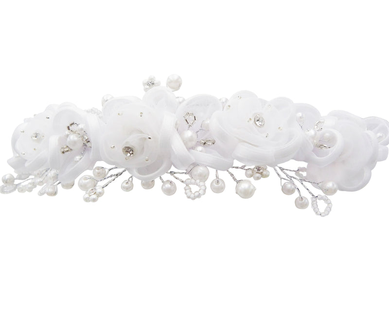 Women's Beautiful White Bridal Veil Headpiece Flower Crown And Bow
