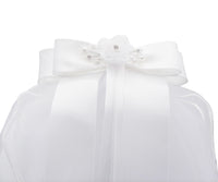 Women's Beautiful White Bridal Veil Headpiece Flower Crown And Bow