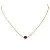 Made In The USA Stunning Gold Tone Pendant Made With Swarovski Crystal On Dainty Cable Chain Necklace, 17"+1" Extender (Red)