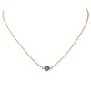 Made In The USA Stunning Gold Tone Pendant Made With Swarovski Crystal On Dainty Cable Chain Necklace, 17"+1" Extender (Purple)