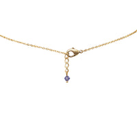Made In The USA Stunning Gold Tone Pendant Made With Swarovski Crystal On Dainty Cable Chain Necklace, 17"+1" Extender (Purple)