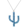 Women's Chic Western Style Semi Precious Turquoise Howlite Stone Cactus Pendant Necklace, 18"+3" Extender