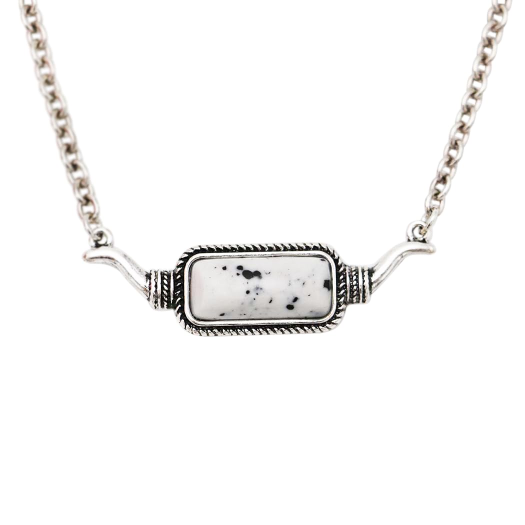Western Style Semi Precious Howlite Necklace