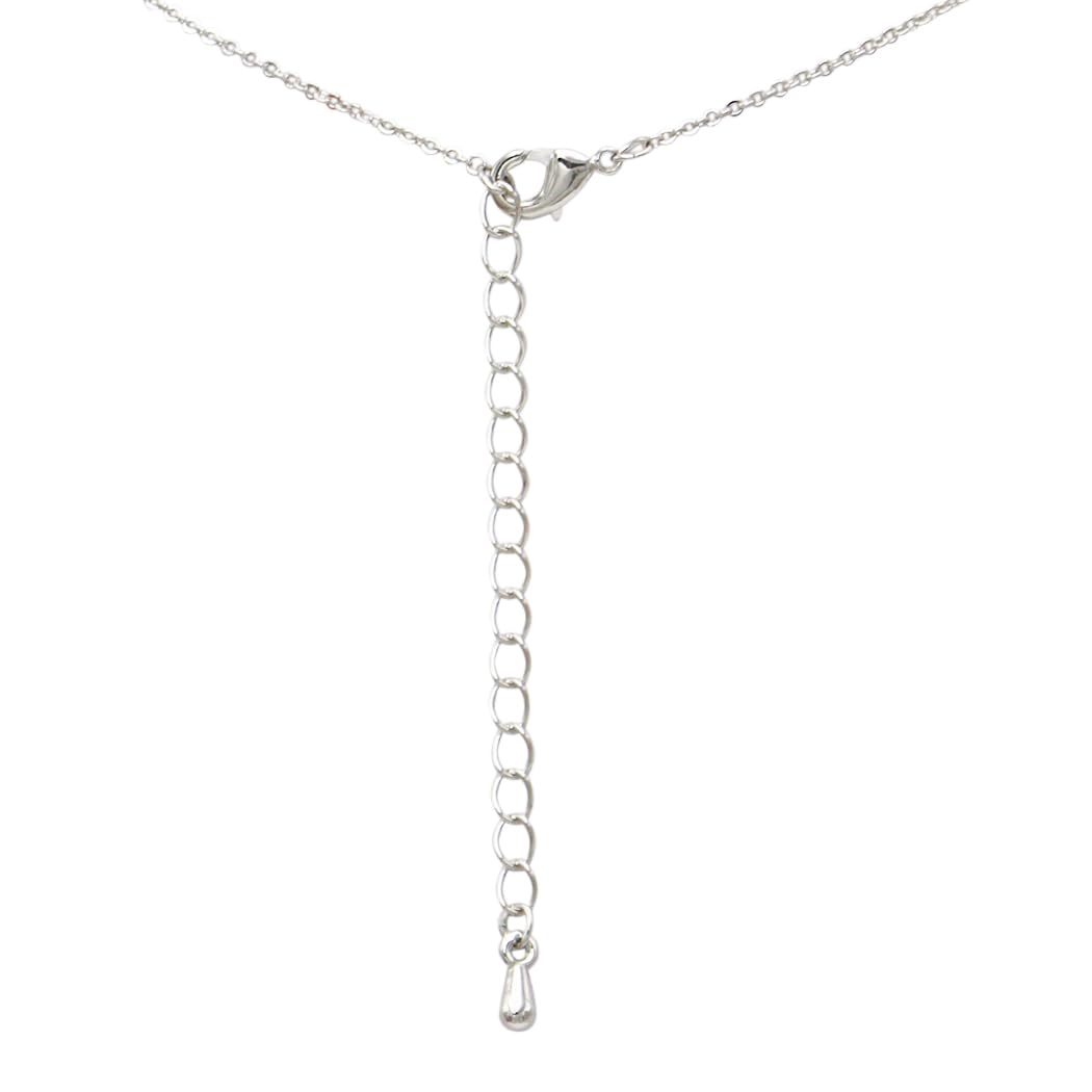 Cherry Pendant Necklace, Silver-Dipped Cubic Zirconia with Red Crystal Cherries, Green Crystal Leaves, Tarnish Resistant, 16 Inch With 2.5 Inch Extender