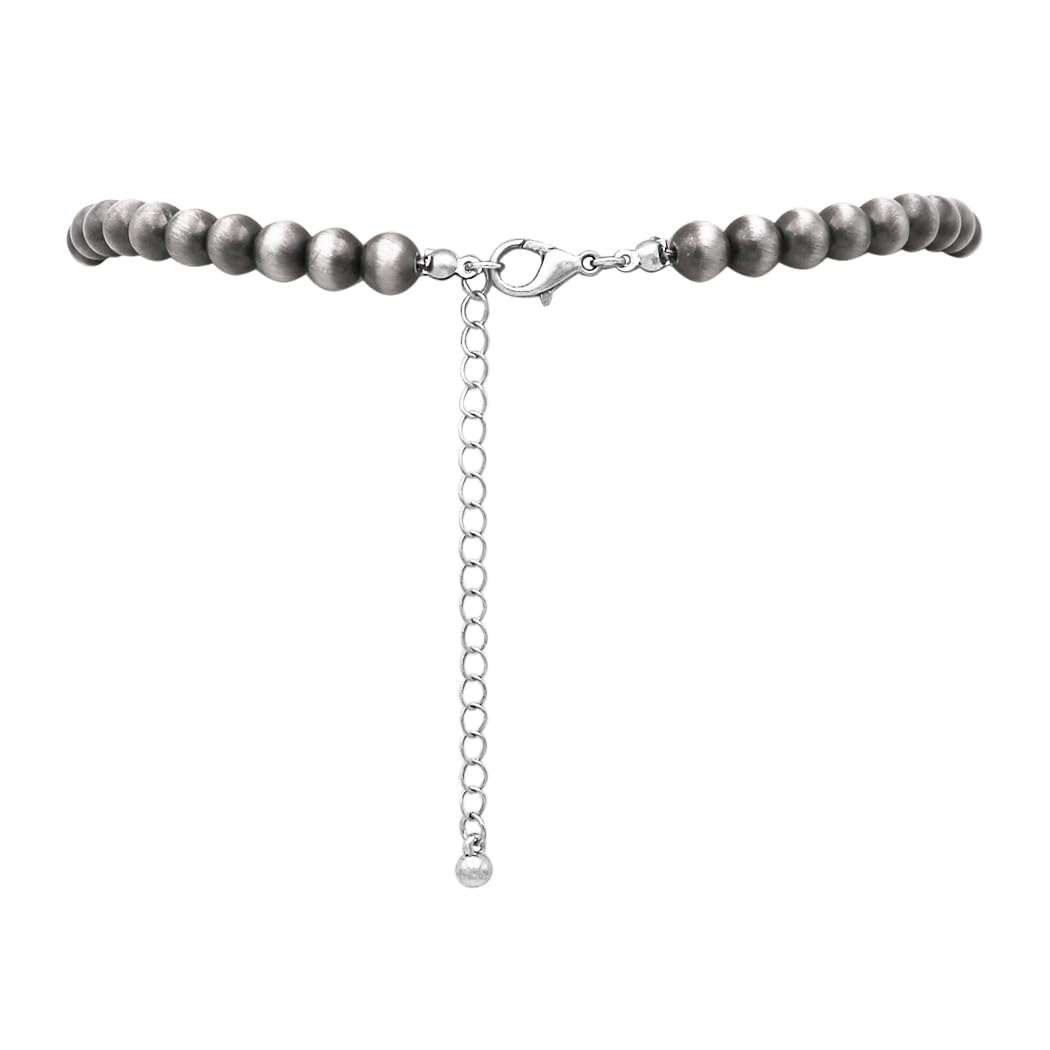 Cowgirl Chic Western Necklaces for Women with Semi-Precious Howlite Stone & Earrings - Squash Blossom Necklace & Earrings Set