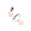 Classic 10mm Simulated Pearl Clip On Statement Making Earrings, 0.75" (Soft Pink Pearl Silver tone)