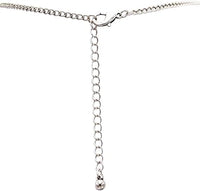 Western Style Squash Blossom Necklace, White Howlite Stone Pendant with Silver Alloy Chain, 16 Inch with 3 Inch Extender (Silver Burnished Natural Cream Tone)