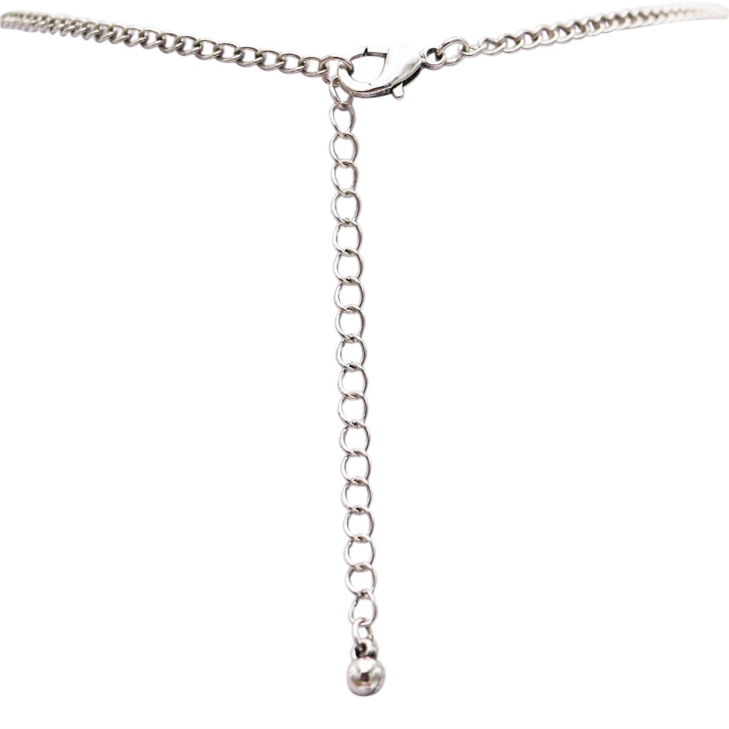 Western Style Squash Blossom Necklace, White Howlite Stone Pendant with Silver Alloy Chain, 16 Inch with 3 Inch Extender (Silver Burnished Hot Pink)