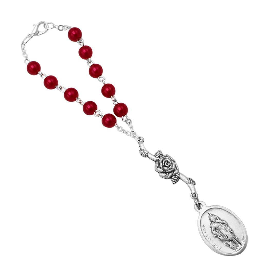 Rosemarie's Religious Gifts Uplifting Blessings One Decade Saint Rosary and Prayer Card, St Florian for Firefighter Safety