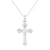 Rosemarie's Religious Gifts Women's Made In Italy Dainty Sterling Silver Box Chain With Adjustable Slide And Stunning Crystal Baguette Christian Cross Necklace Pendant, 22"