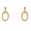 Chic 18k Gold Dipped Classic Earrings with Sterling Silver Posts (Twisted Oval Hoop 1")