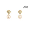 Chic 18k Gold Dipped Classic Earrings with Sterling Silver Posts (Pearl Dangle 1")