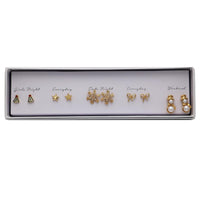 Gold Plated Stud Earrings Set, 5 Pairs, Whimsical Daily Designs for Girls Night, Date Night, Weekend, Everyday Wear (Holiday 5 pairs)