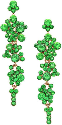 Women's Stunning Crystal Rhinestone Bubble Dangle Statement Earrings, 3.25"