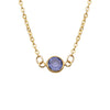 Made In The USA Stunning Gold Tone Pendant Made With Swarovski Crystal On Dainty Cable Chain Necklace, 17"+1" Extender (Purple)