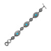 Women's Cowgirl Chic Natural Howlite Stone Center Concho Western Jewelry Gift Set (Turquoise Burnished Silver Tone Toggle Clasp Bracelet, 7"-7.75")