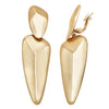 Women's Unique Metal Geometric Arrow Dangle Clip On Style Earrings, 3.25" (Matte Gold Tone)