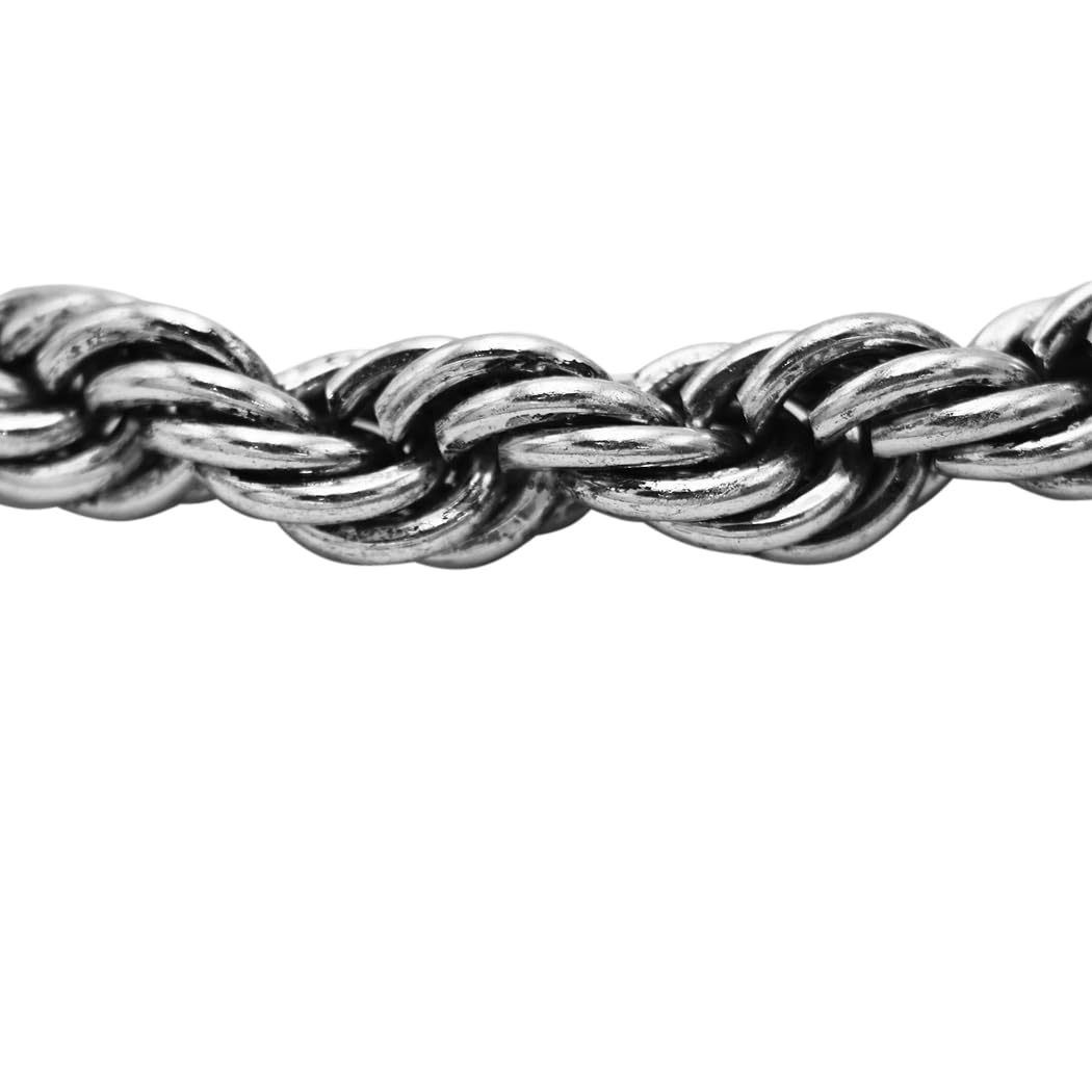 Classic Rope Chain Necklace, Silver Tone, 18 Inch, Twisted Link Design
