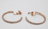Chic Rhinesone Hoop Adjustable Clip On Earrings, 1.75" (Light Rose Gold 45mm)