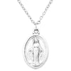 Rosemarie's Religious Gifts Women's Religious Antique Silver Tone Miraculous Medal Pendant Necklace, 18"+2" Extender