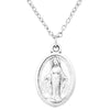 Rosemarie's Religious Gifts Women's Religious Antique Silver Tone Miraculous Medal Pendant Necklace, 18"+2" Extender