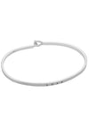 Inspirational Thin Hook Bangle Bracelet, 7.25" (Love Silver Tone)