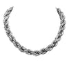 Women's Stunning Dimond Cut Thick And Chunky Burnished Silver Tone Rope Chain (Necklace, 18"+1" Extender)