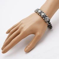 Western Stretch Bracelet Navajo Pearl Beads with Turquoise Howlite Silver Tone Set of 3