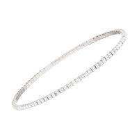 Women's Dainty Crystal Rhinestone Flex Wire Bangle Bracelet, 2.5"