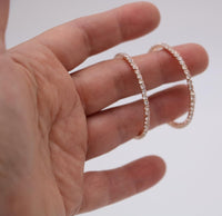 Chic Rhinesone Hoop Adjustable Clip On Earrings, 1.75" (Light Rose Gold 45mm)