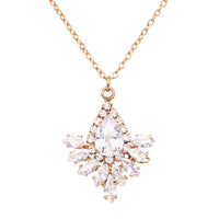 Women's Stunning Cubic Zirconia Classic Pear Pendant Necklace, 16"-19" with 3" Extender