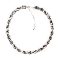 Classic Rope Chain Necklace, Silver Tone, 18 Inch, Twisted Link Design