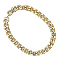 Large Link Curb Chain Necklace, Matte Gold Finish, 18 Inch, Decorative Spring Clasp