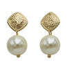 Chic 18k Gold Dipped Classic Earrings with Sterling Silver Posts (Pearl Dangle 1")