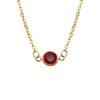 Made In The USA Stunning Gold Tone Pendant Made With Swarovski Crystal On Dainty Cable Chain Necklace, 17"+1" Extender (Red)