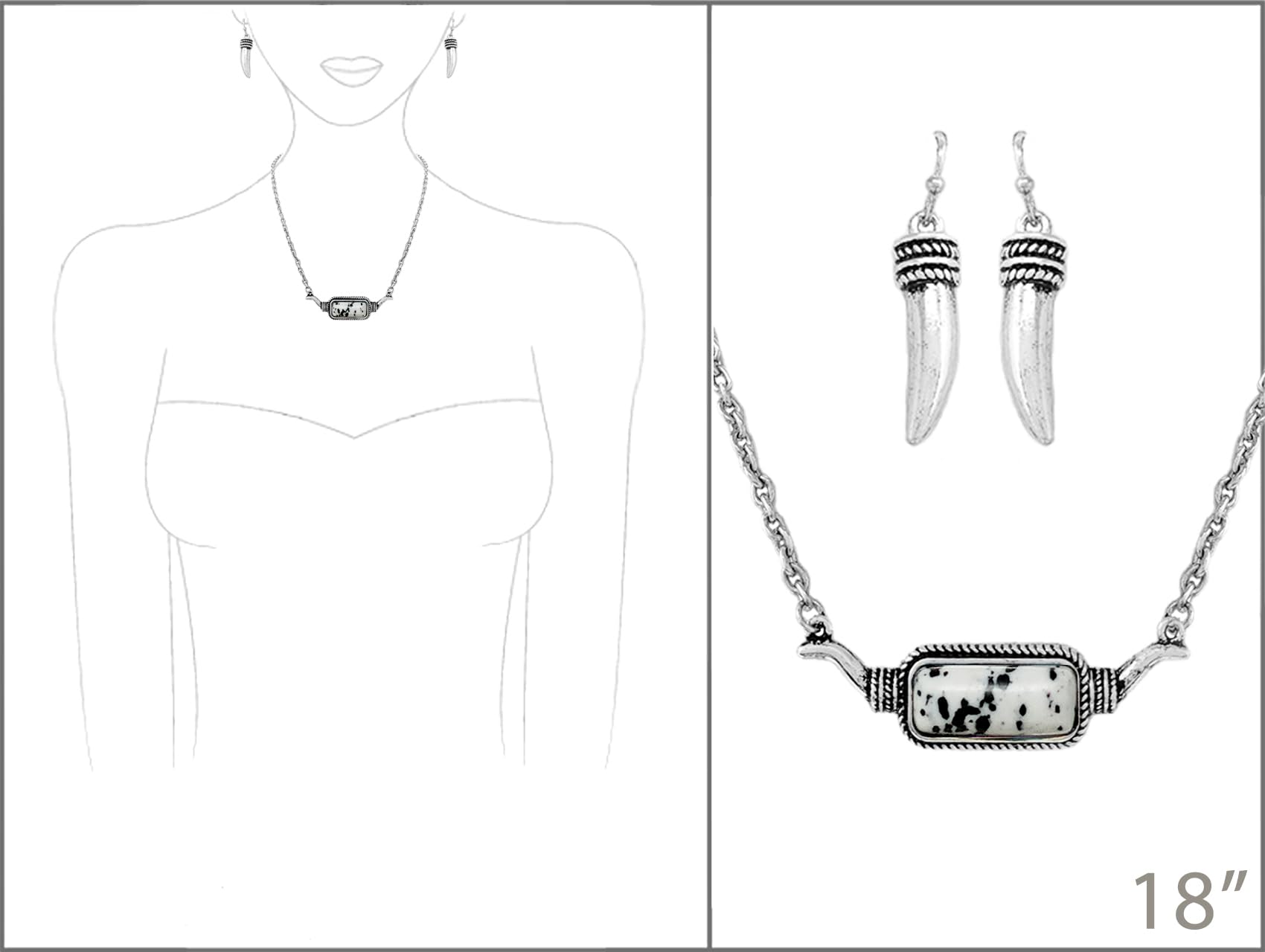 Western Style Semi Precious Howlite Necklace