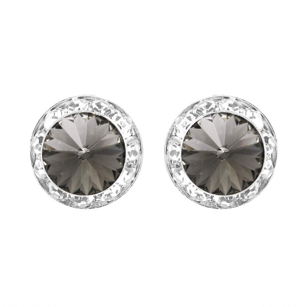 Timeless Classic Statement Clip On Halo Earrings Made With Crystals