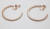 Chic Rhinesone Hoop Adjustable Clip On Earrings, 1.75" (Light Rose Gold 45mm)