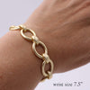 Chunky Link Chain Bracelet, Matte Gold,Toggle Clasp, Fashion Statement Jewelry, 7.5 Inch