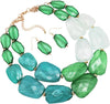 Chic Ombre Polished Resin Statement Necklace Earring Set, 16"+3" Extender