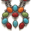 Cowgirl Chic Western Necklaces for Women with Semi-Precious Howlite Stone & Earrings - Squash Blossom Necklace & Earrings Set