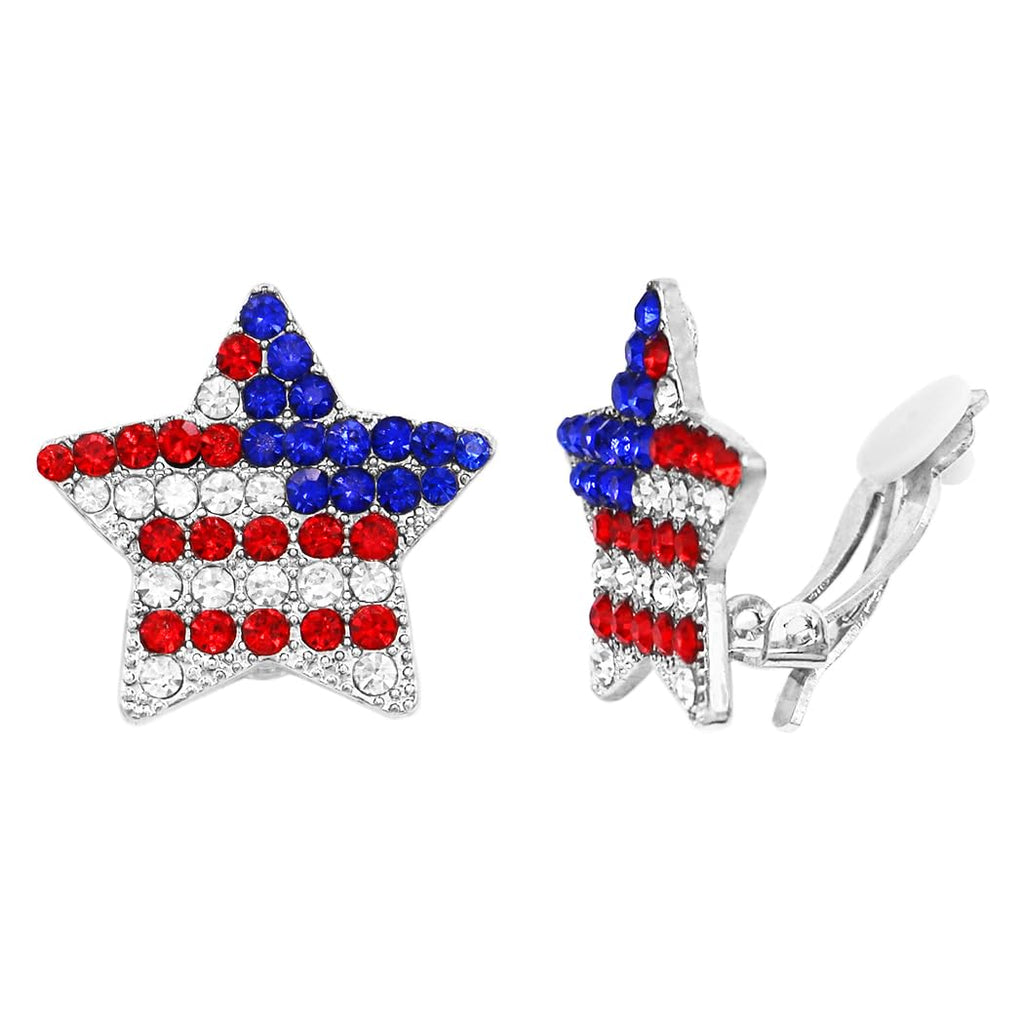 Women's Stunning Red White And Blue American Flag Crystal Rhinestone S ...
