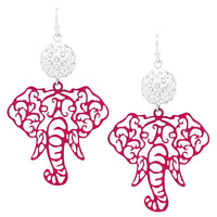 Women's Alabama College Football Crimson Elephants Dangle Earrings, 2.5"