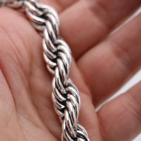 Classic Rope Chain Necklace, Silver Tone, 18 Inch, Twisted Link Design