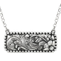 Cowgirl Chic Western Bar Jewelry (Metal Floral Swirl 18"- 21")