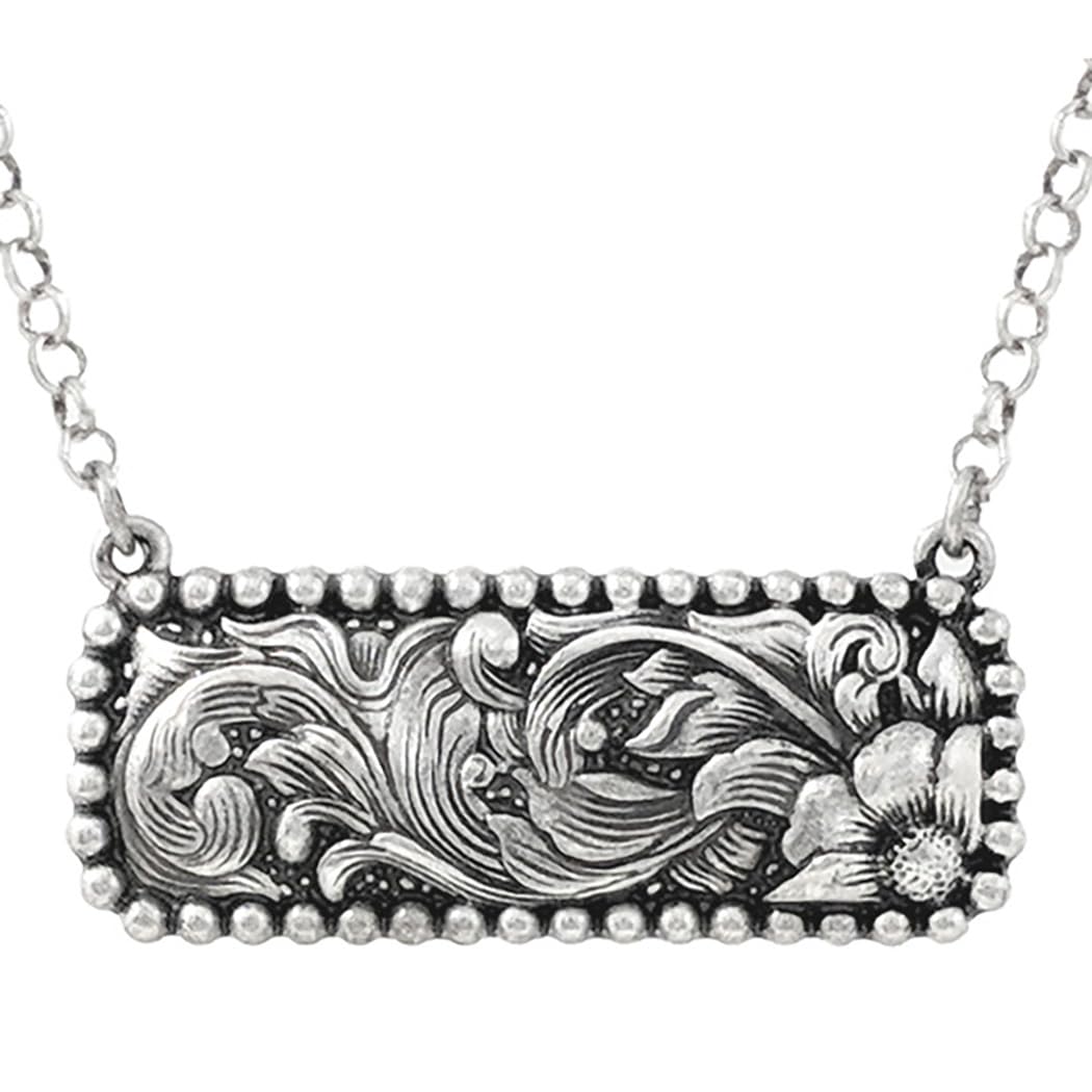 Cowgirl Chic Western Bar Jewelry (Metal Floral Swirl 18"- 21")